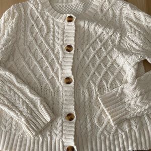 Like New Cream Cableknit Cardigan
